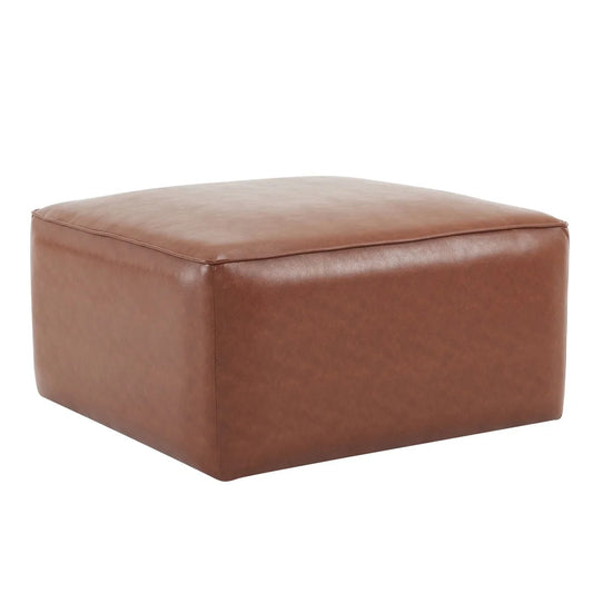 Modern PU Upholstered, Sectional Ottoman, Durable Wood Frame
