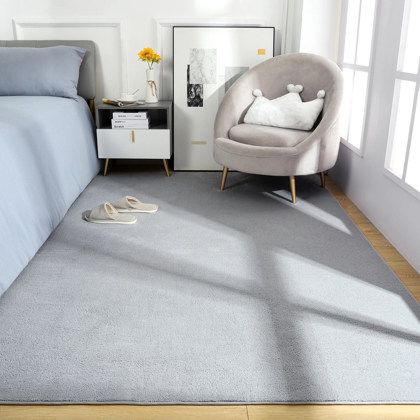 Black, Nonslip, Rectangular Carpet- Soft, For any , 2 Color and Size Choices