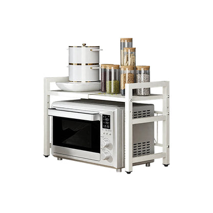 1pc Expandable, 42-64cm Microwave Shelf Organizer, Moisture And Rust Proof, Countertop Organizer, Tableware Storage-2 Color Selections