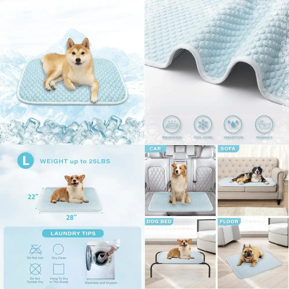 Dog Sleeping Pad & Pets Cooling Mat- Breathable Bubble Surface, EZ Clean. Blue