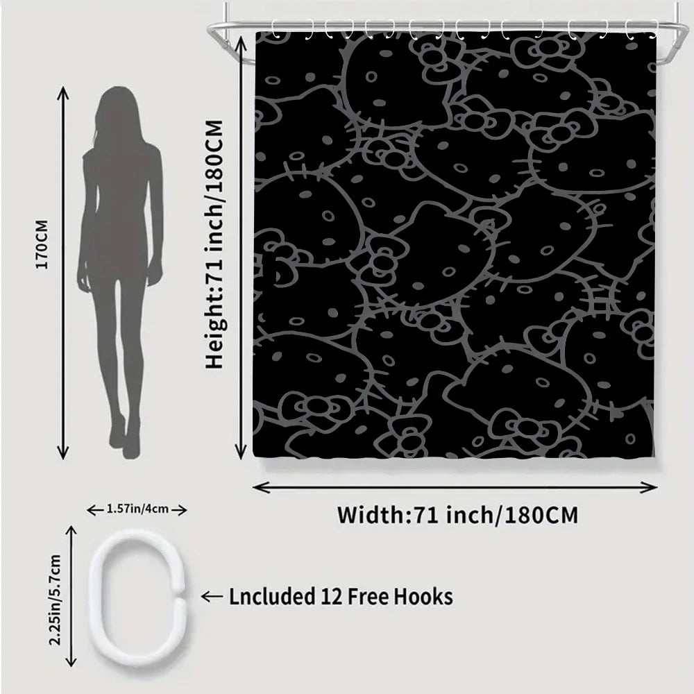 Hello Kitty Bathroom Four-Piece Set - Avant-garde Waterproof Shower Curtain