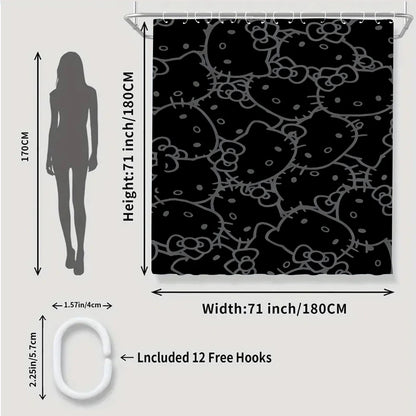 Hello Kitty Bathroom Four-Piece Set - Avant-garde Waterproof Shower Curtain