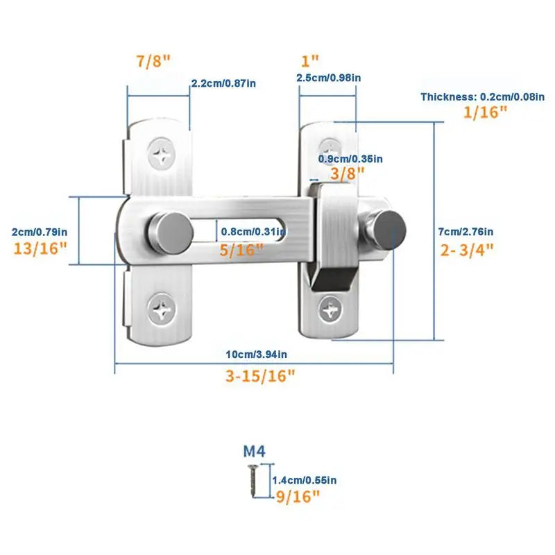 Barn Door Latch, Stainless Steel Latch For Barn, Gate , Heavy-Duty Sliding Door Latch