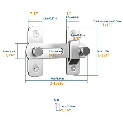 Barn Door Latch, Stainless Steel Latch For Barn, Gate , Heavy-Duty Sliding Door Latch