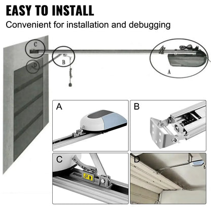 VEVOR 220V electric door opener with 800N/1000N with automatic lift system, 12㎡/15㎡ wide range, dual remote control, and silent motor